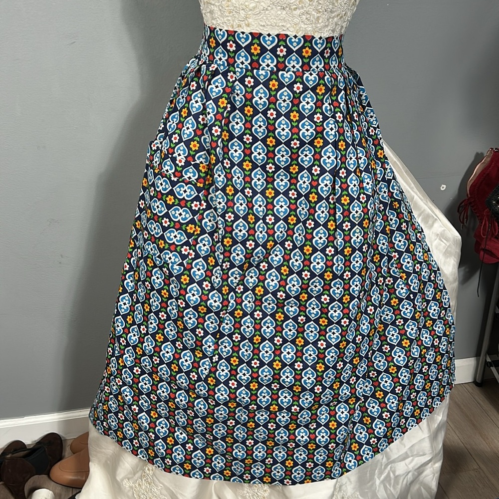 Colorful Patterned kitchen apron handmade long